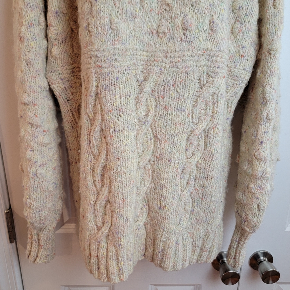 Hand Knitted Pastel Speckled Cozy Sweater XL - Picture 7 of 13